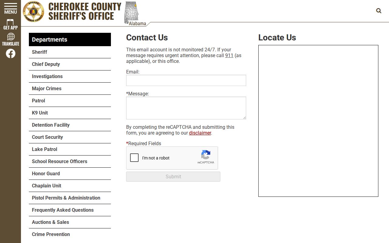 Cherokee County active warrant Sheriff contact route