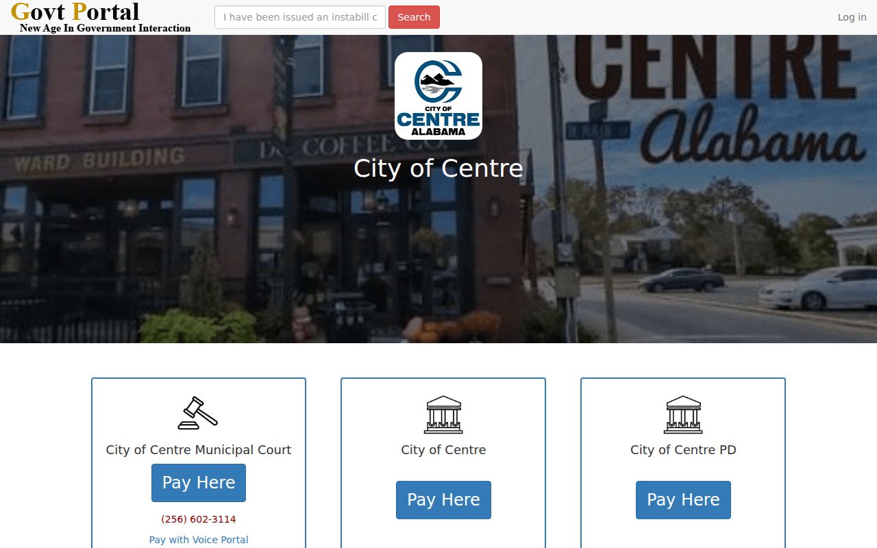 Cherokee County Centre municipal warrant payment portal